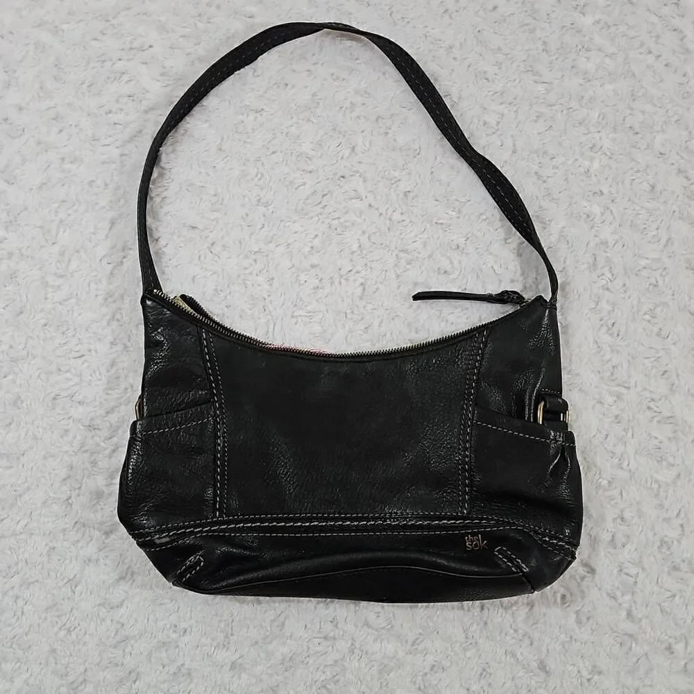 The Sak ‘Kendra’ Black Leather Soft Hobo Shoulder Bag Vegan Leather